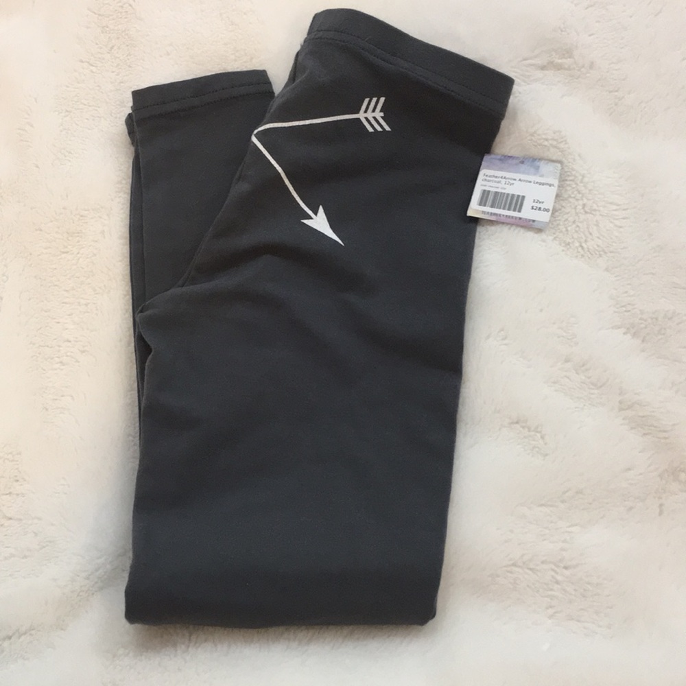 Girls leggings dark charcoal gray.